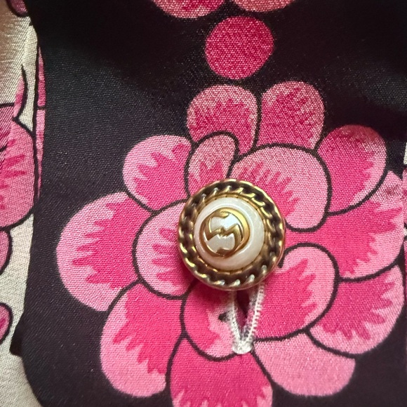 Gucci Pink and Black Floral Long Sleeve Dress - Picture 3 of 5